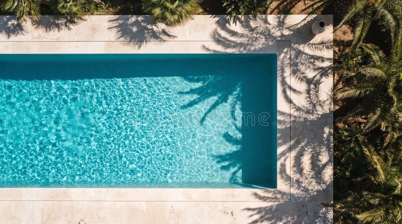 Piscina residencial vista aérea