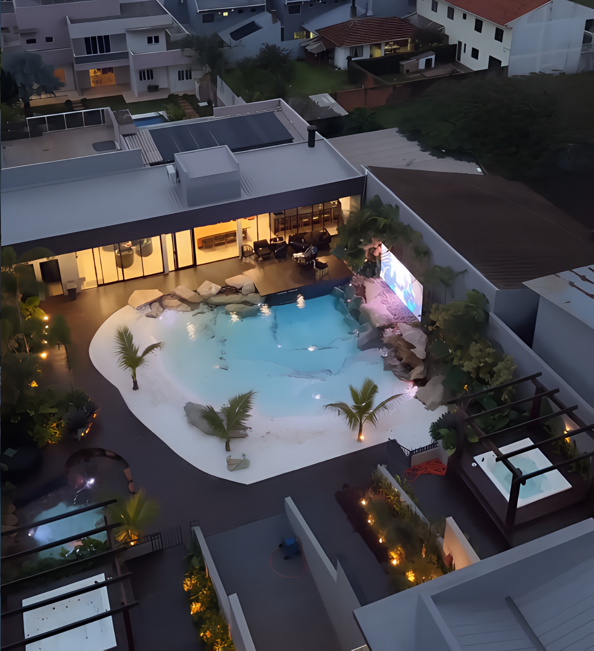 Projeto residencial em Cascavel PR — piscina natural com paisagismo